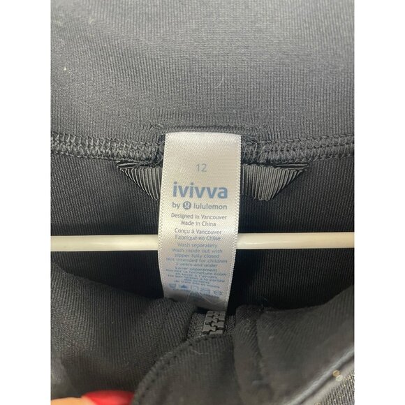 Ivivva By Lululemon Girls Track Jacket Black Gold Size 12 - Picture 3 of 5